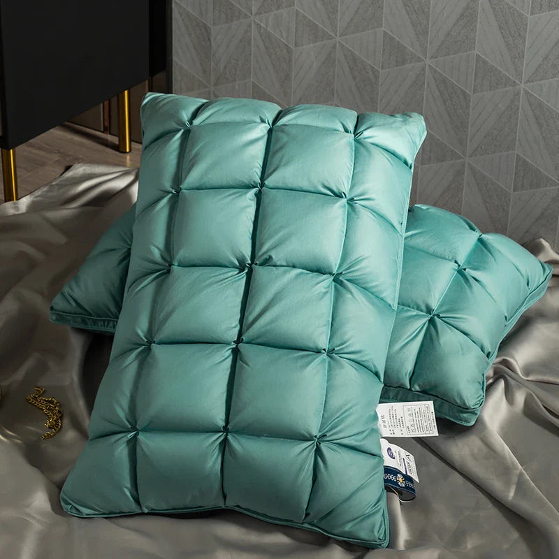 Afralia™ Luxury White Goose Down Orthopedic Pillow for a Fluffy, Cozy, and High-Quality Sleep