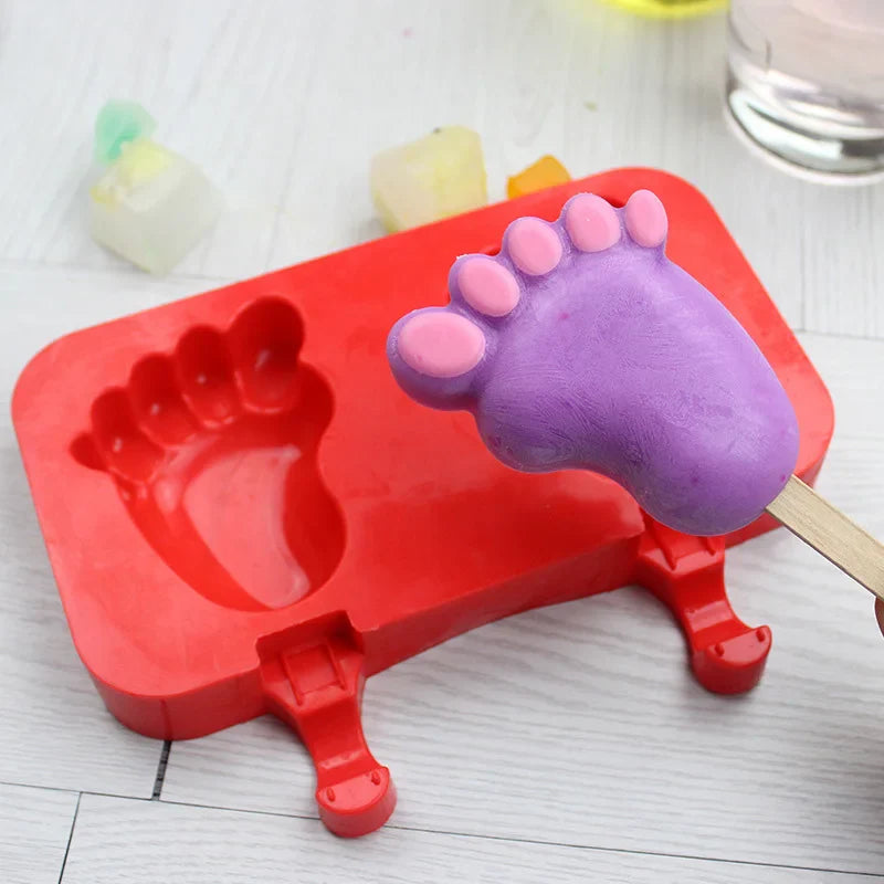 Afralia™ Silicone Rabbit Popsicle Mold Set with Wood Sticks - Ice Cream Maker