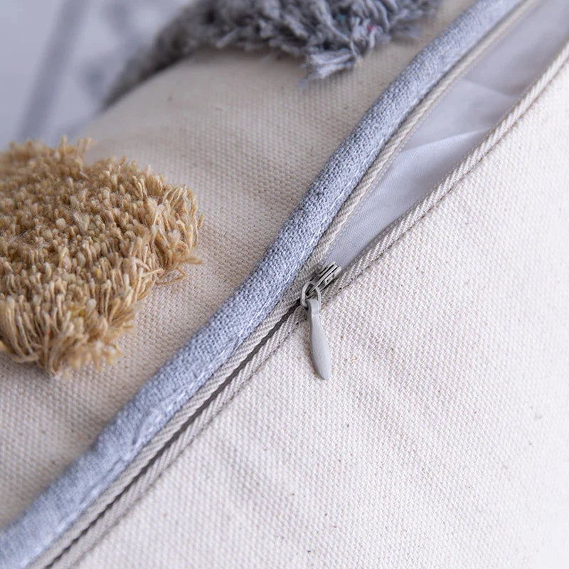 Afralia™ Handmade Moroccan Geometric Dots Stripe Pillow Cover for Sofa Bed