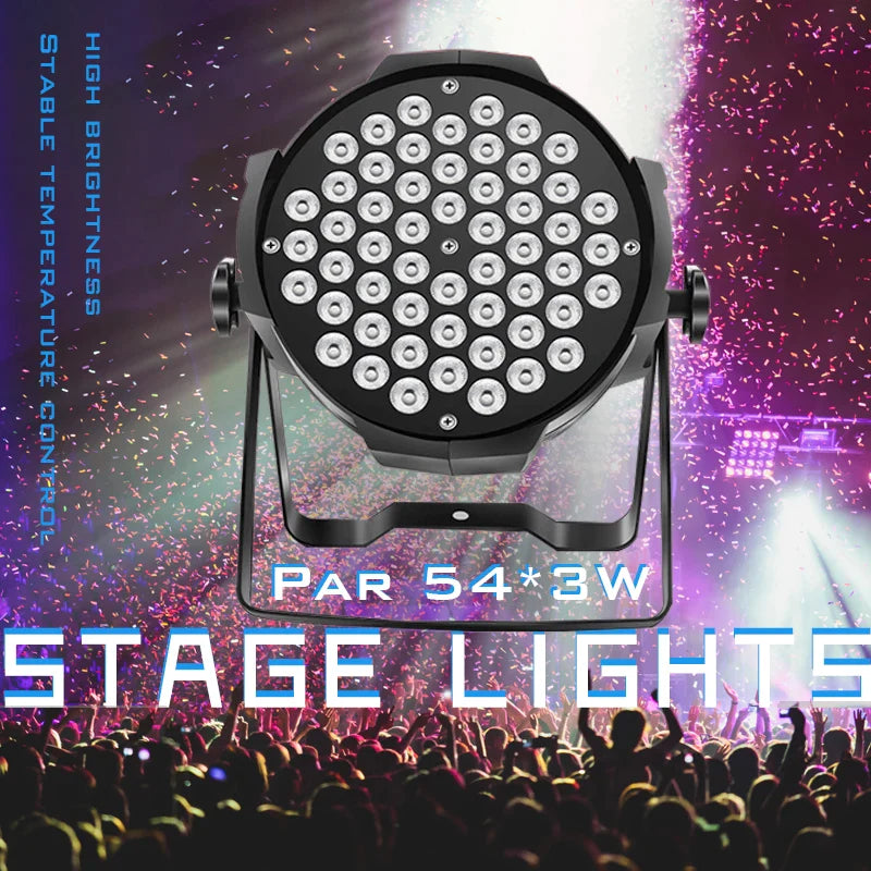 Afralia™ RGB LED Par Light 54*3W DJ Stage Lighting Strobe Effect