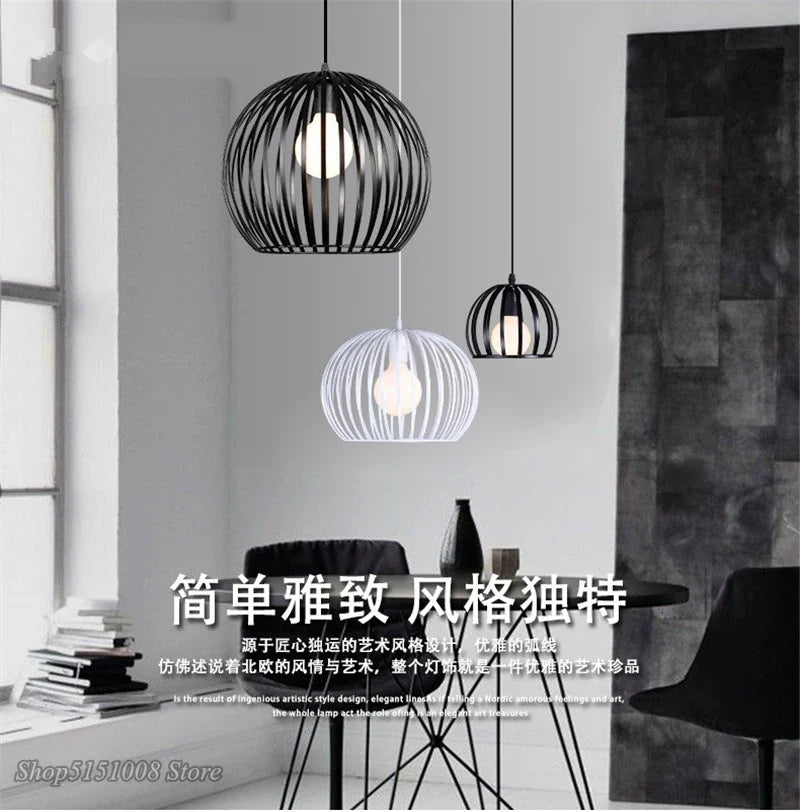 Afralia™ Vintage Birdcage Pendant Lamps | Modern Iron Hanging Light for Home Decor