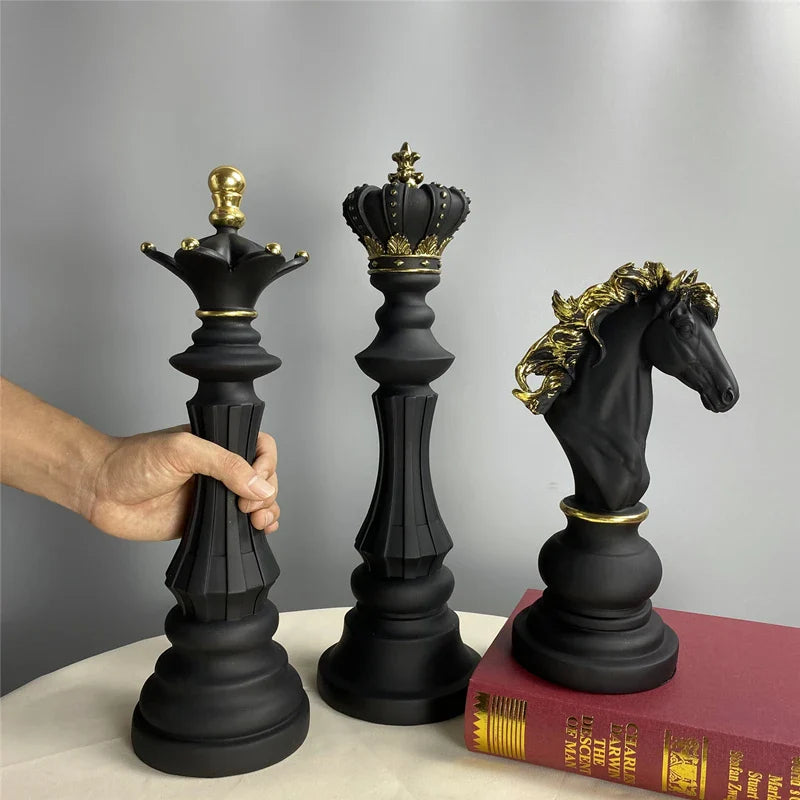 Afralia™ Chess Pieces Figurines: The Queen's Gambit Decor for Home & Office