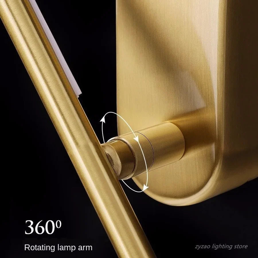 Afralia™ Nordic Copper Line Wall Lamps: Modern Bedroom LED Lights, Living Room Stair Decor