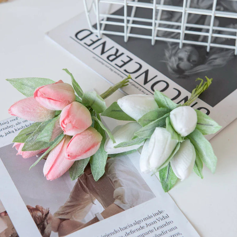 Afralia™ Silk Tulip Bouquet: Home Party & Wedding Decor Artificial Flowers Bouquet