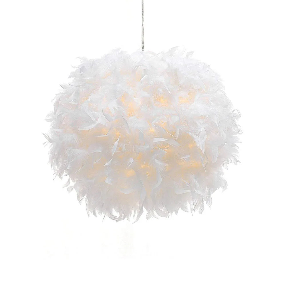 Afralia™ Nordic Feather Pendant Light LED Lamp for Dining Room Kitchen Decor