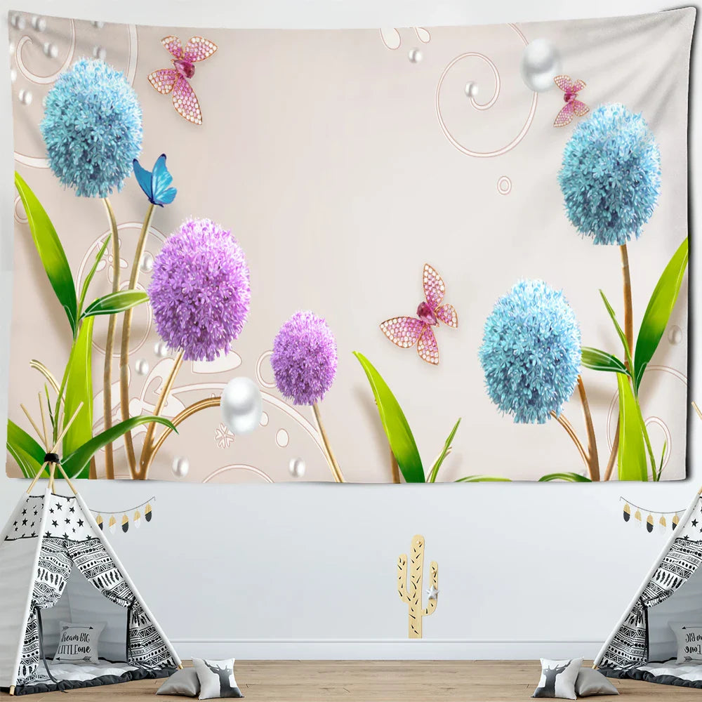 Afralia™ PlantFlower Tapestry Wall Hanging: Bohemian Hippie Room Decor