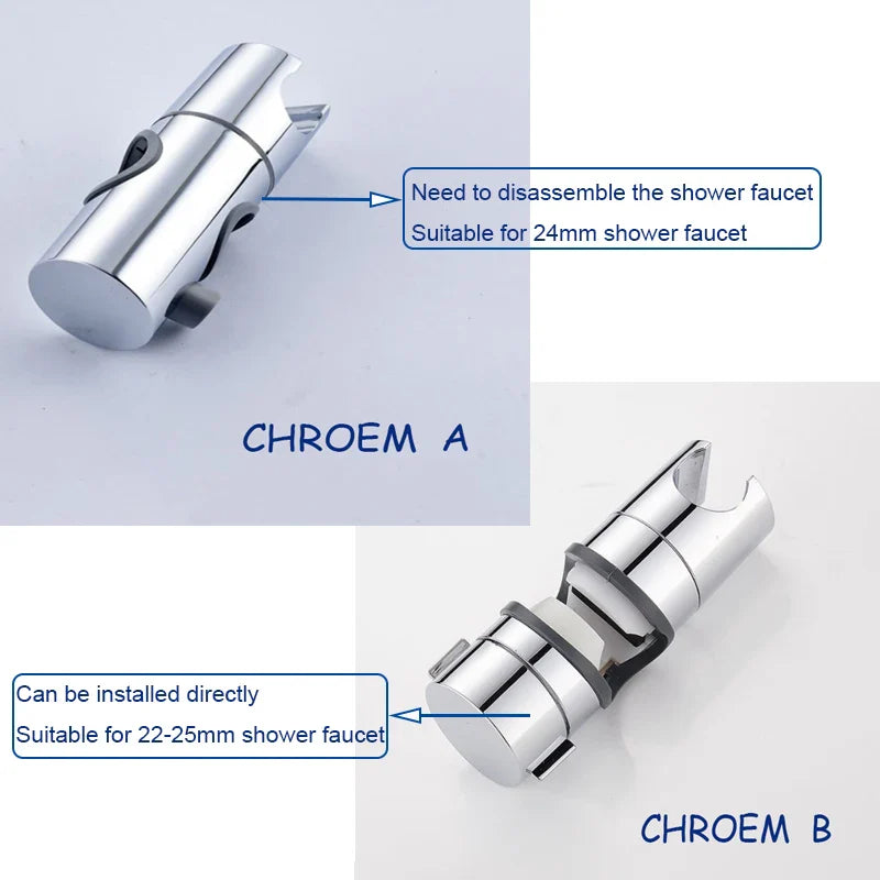 Afralia™ Adjustable Slider Shower Head Holder Bracket Chrome Mounting Accessory