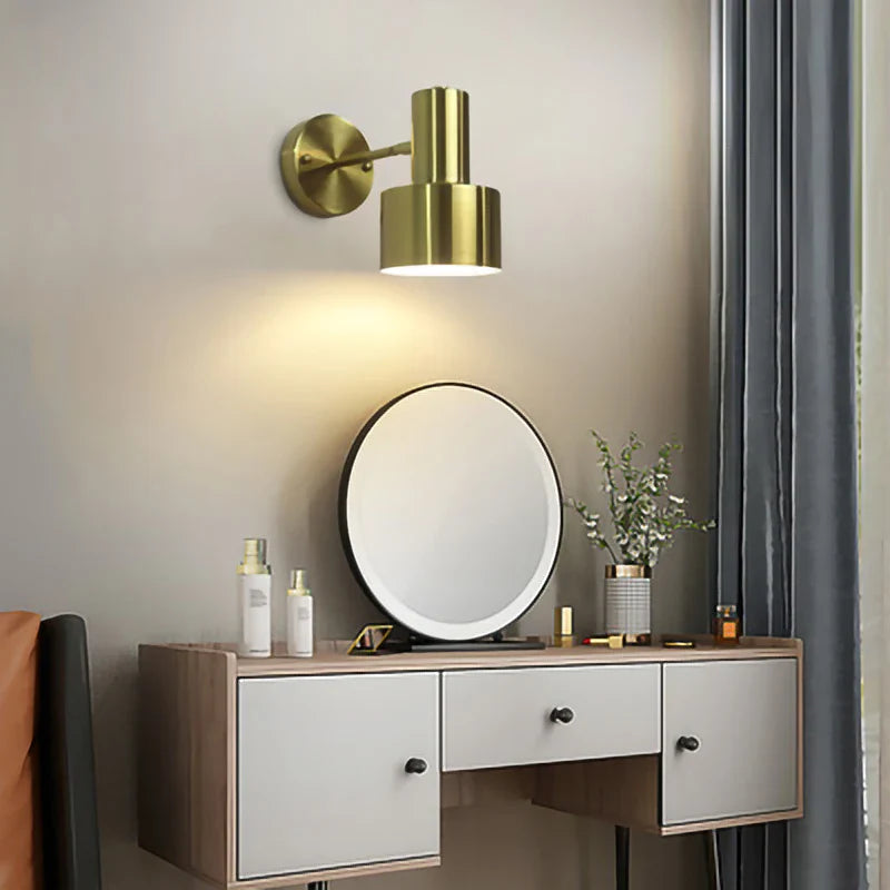 Afralia™ Nordic Modern LED Wall Lamp Gold Black E27 Sconces Light Bedroom Living Room