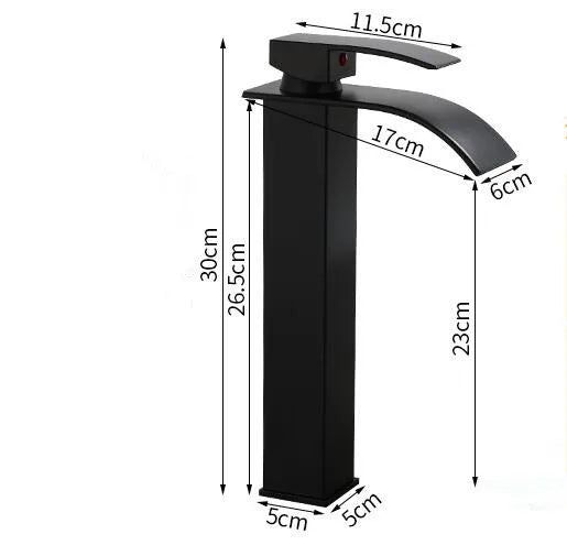 Afralia™ Waterfall Brass Basin Faucet Mixer Tap for Bathroom Sink Hot Cold Water
