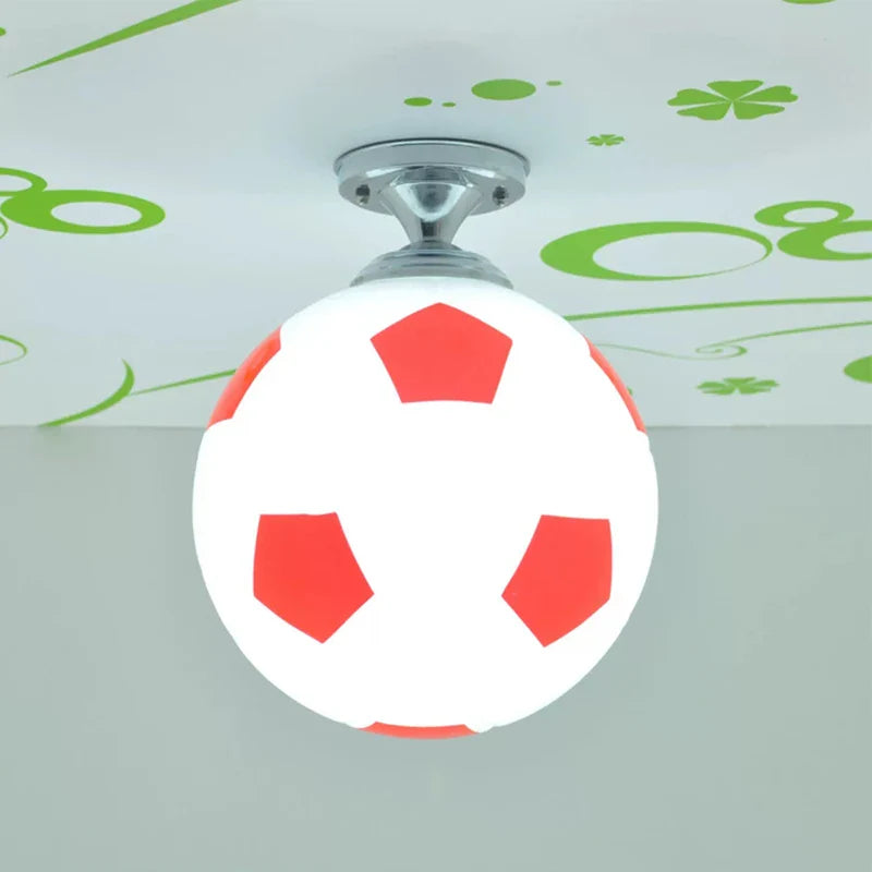 Afralia™ Soccer Ball LED Ceiling Light: Kids Room, Bedroom, Indoor Bar Football Lighting