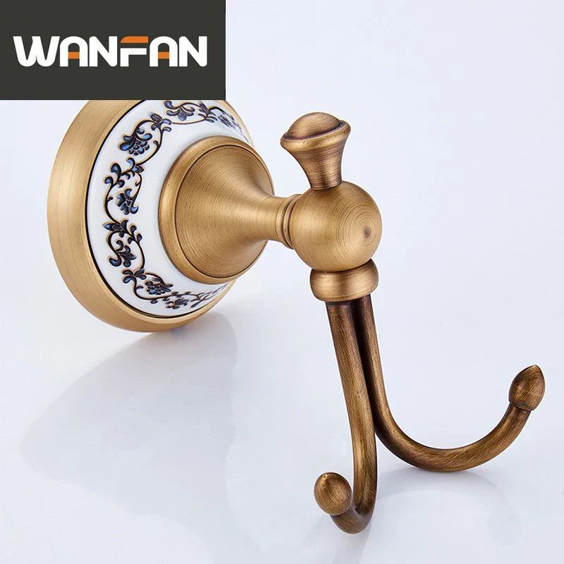 Afralia™ Antique Bronze Ceramic Robe Hook Wall Mounted Coat Hook Bathroom Accessories
