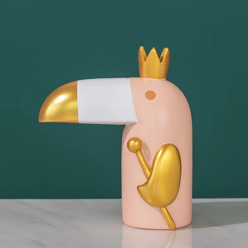 Afralia™ Bird Figurine: Modern Resin Toucan Statue for Home Office Decor & Phone Holder
