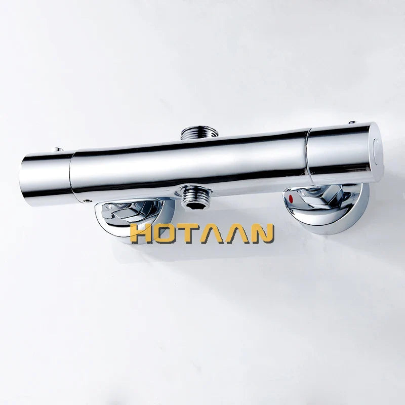 Afralia™ Chrome Thermostatic Shower Faucet with Intelligent Mixer Valve