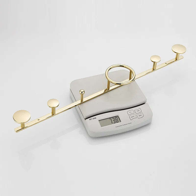 Afralia™ Brass Towel Hook Set Bathroom Kitchen Hanger Gold Black Row Robe Hat Clothes