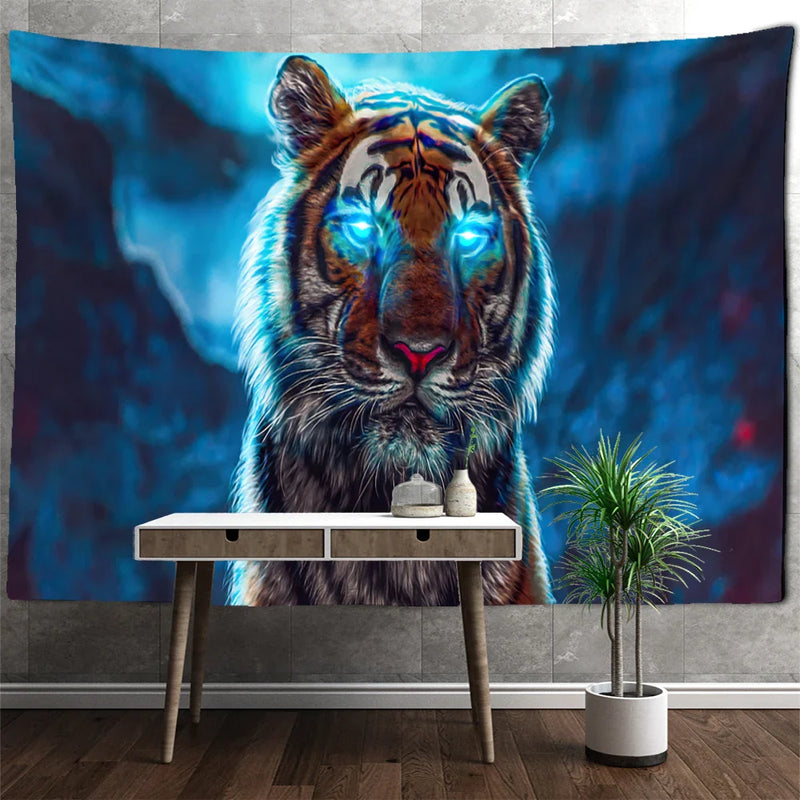 Colorful Lion Tapestry Wall Hanging Bohemian Style Hippie Afralia™ Home Decor