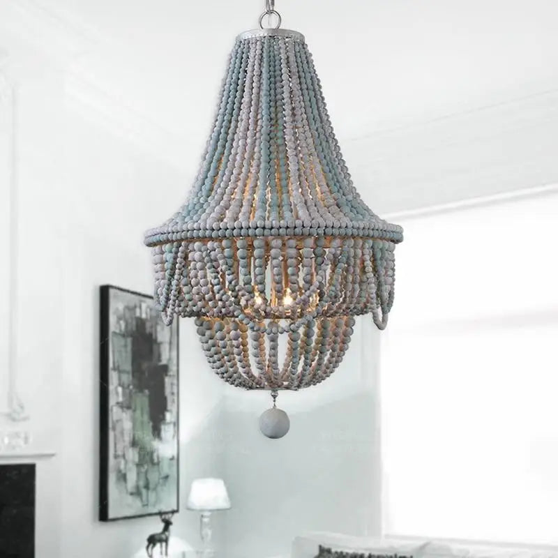 Afralia™ Wooden Chandelier: French Vintage Nordic Retro Style for Living Room & Foyer