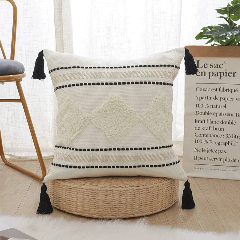 Afralia™ Tufted Tassel Cushion Cover Set for Stylish Home Décor