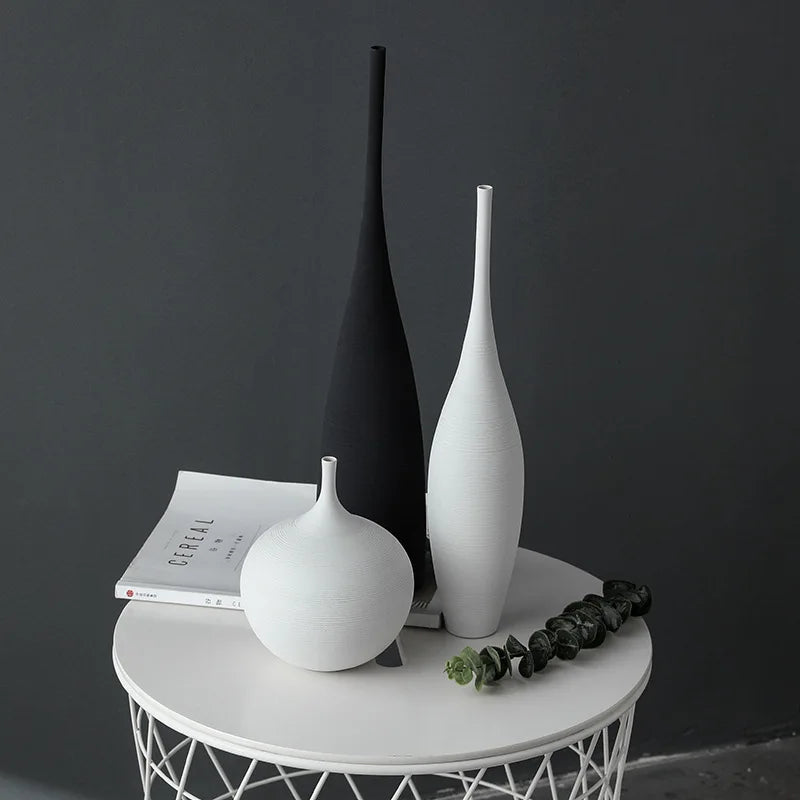 Afralia™ Modern Zen Porcelain Vase Ceramic Flower Pot Home Office Nordic Decor Craft