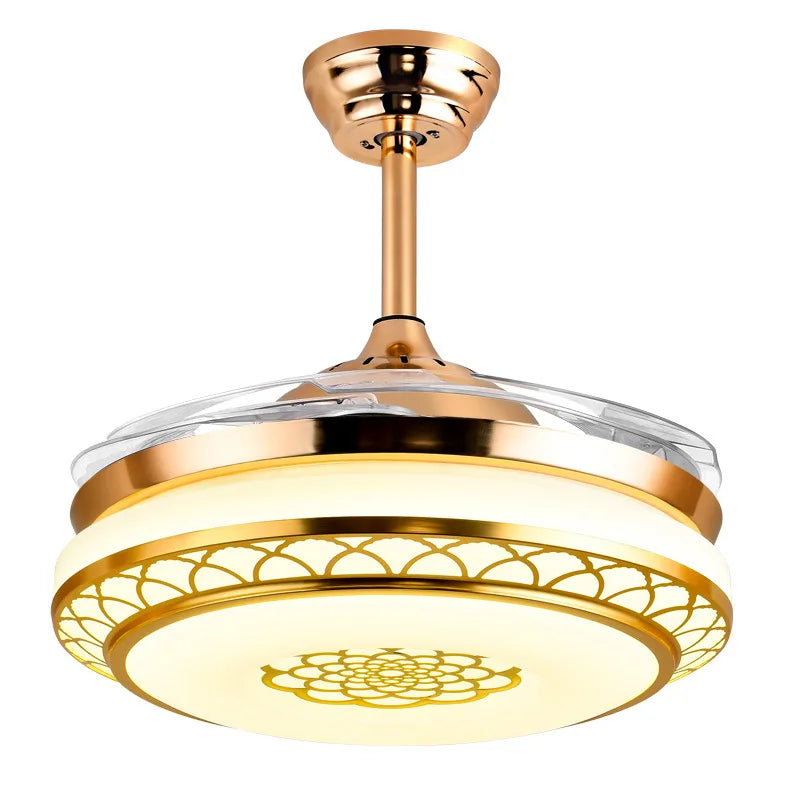 Afralia™ Living Room Electric Fan Light: Stylish Wind Power Fixture for Home Décor