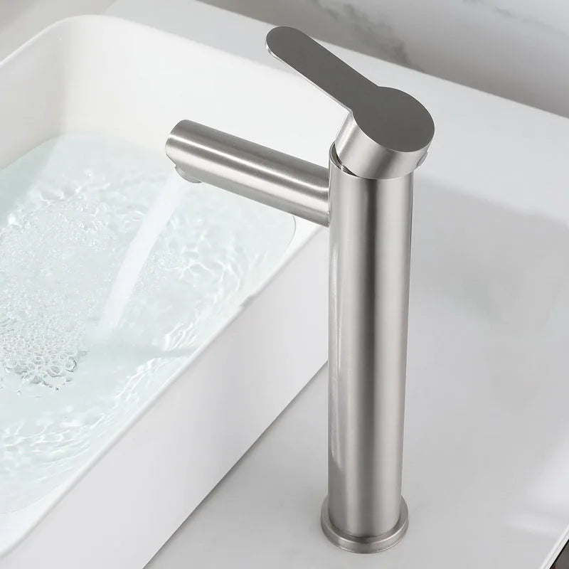 Afralia™ Brushed Tall Basin Sink Faucet for Stylish Bathroom Water Control