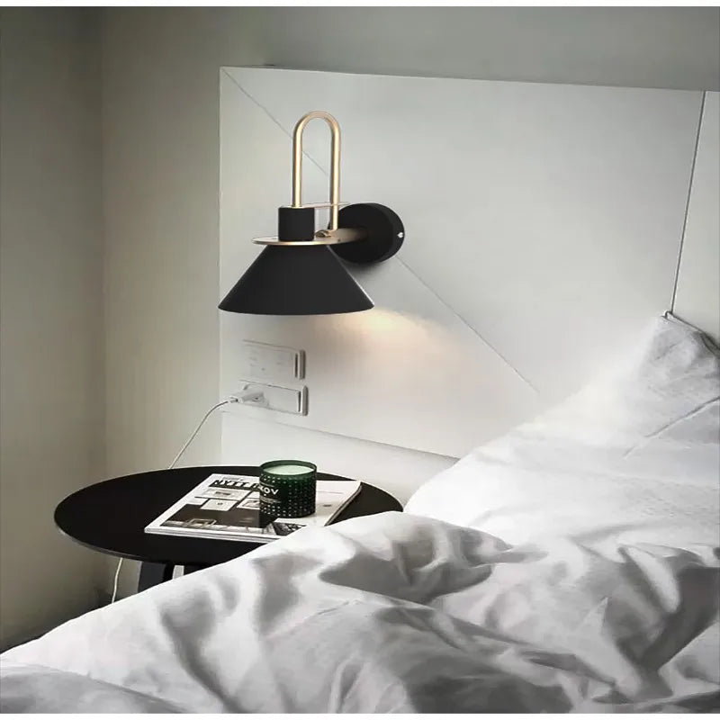 Afralia™ Modern Metal LED Wall Lamp Nordic Style Living Room Decoration Bedside Lighting