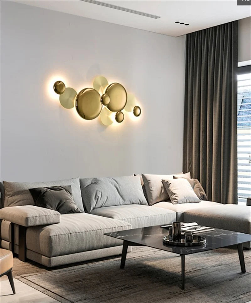 Afralia™ Nordic Modern Gold Wall Sconce Creative Design for Living Room Bedroom