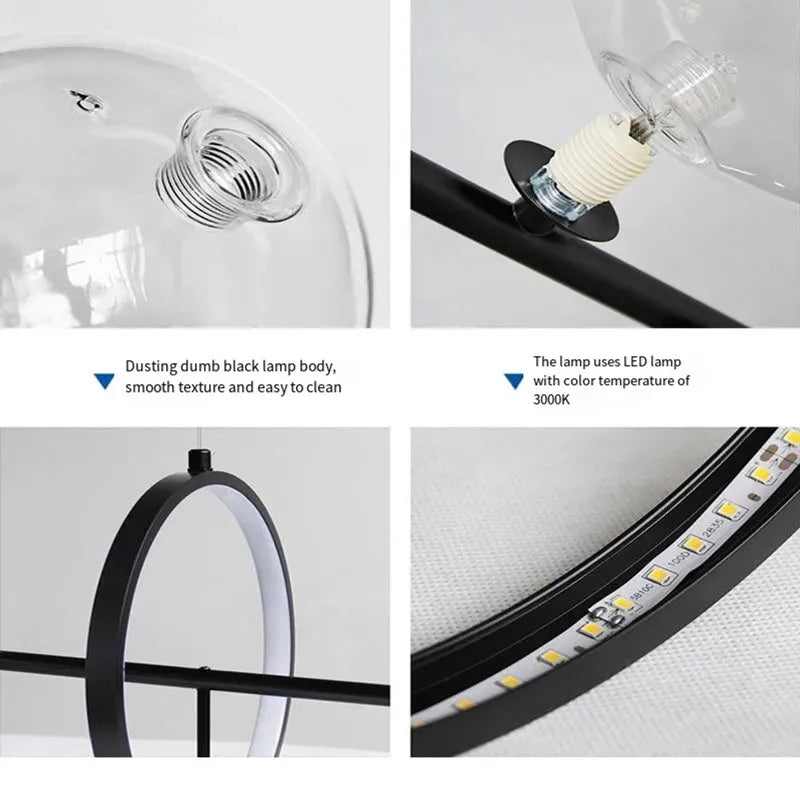 Afralia™ Glass Bubble Chandelier Light for Dining Room and Store