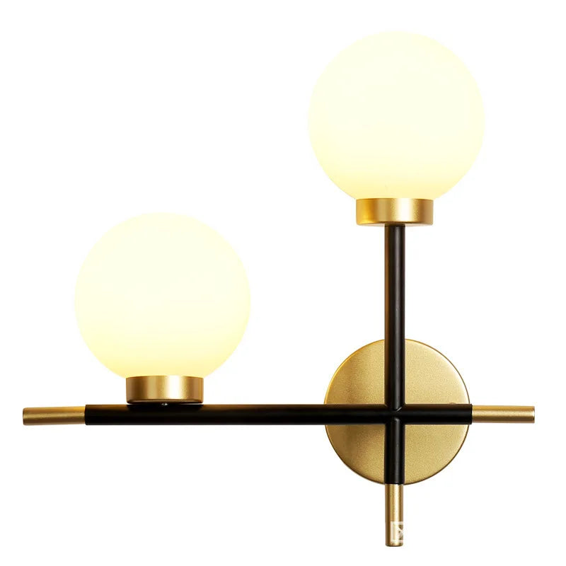 Afralia™ Modern Glass Ball LED Wall Lamp for Living Room, Bedroom, Study - Luxury Sconce