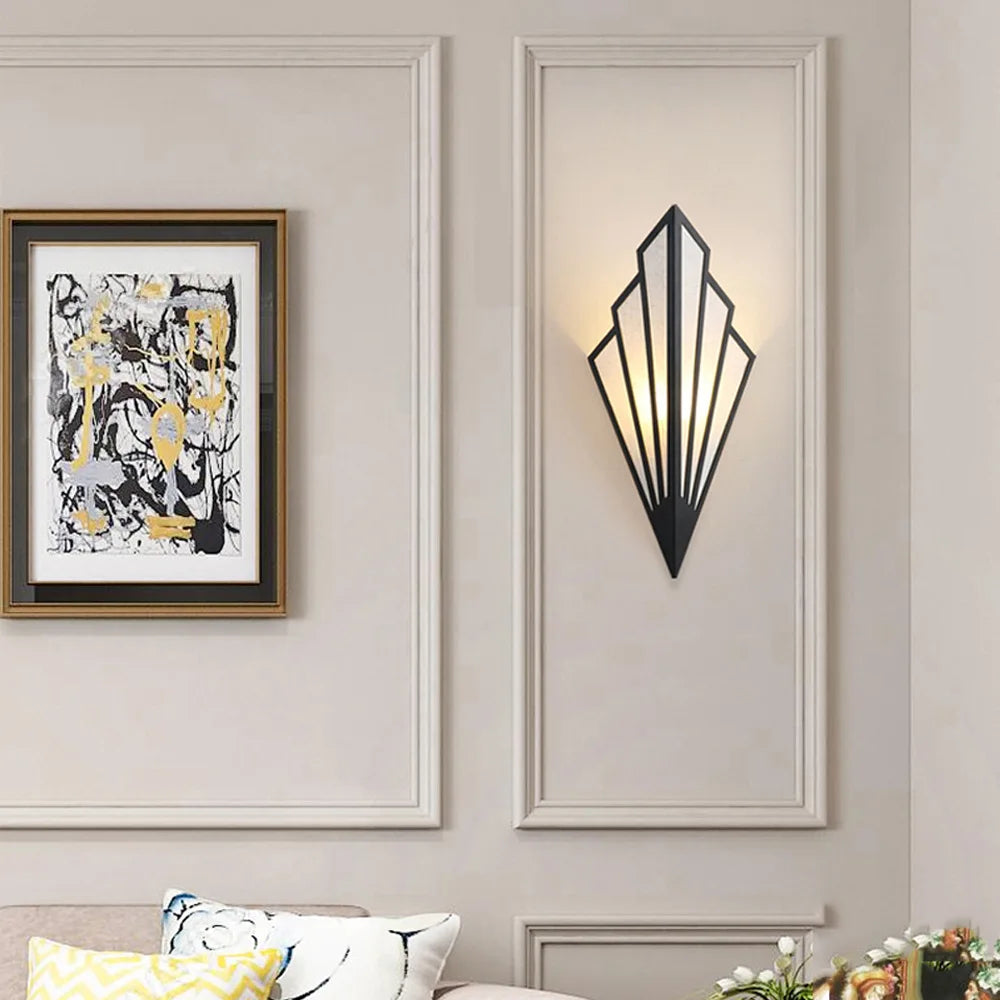 Afralia™ Fan-shaped Metal Wall Light: Modern Bedroom & Living Room Sconce in Gold or Black