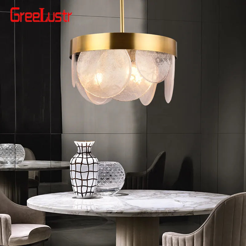Afralia™ Glass Copper LED Pendant Light: Luxury Nordic Design for Home Decor