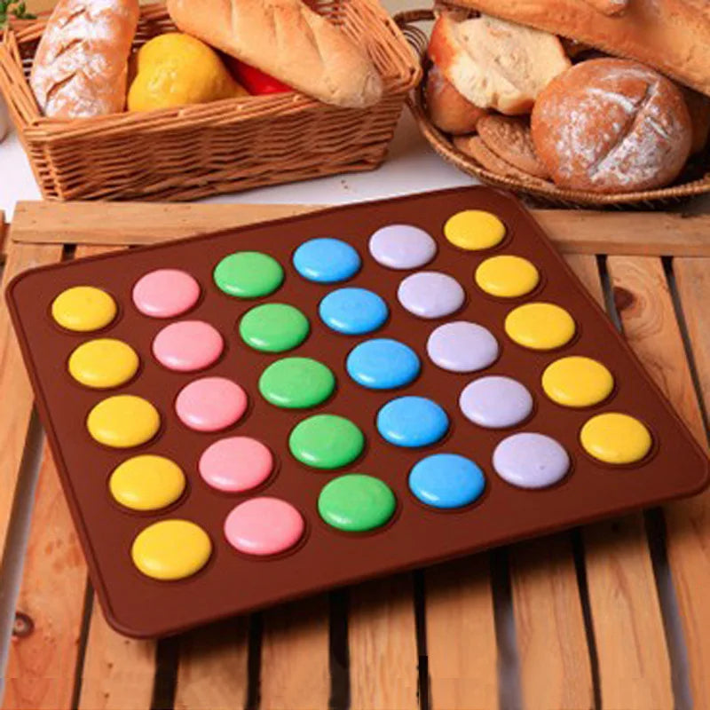 Silicone Macaron Baking Mat 30-Cavity Mold by Afralia™: DIY Pastry Oven Sheet