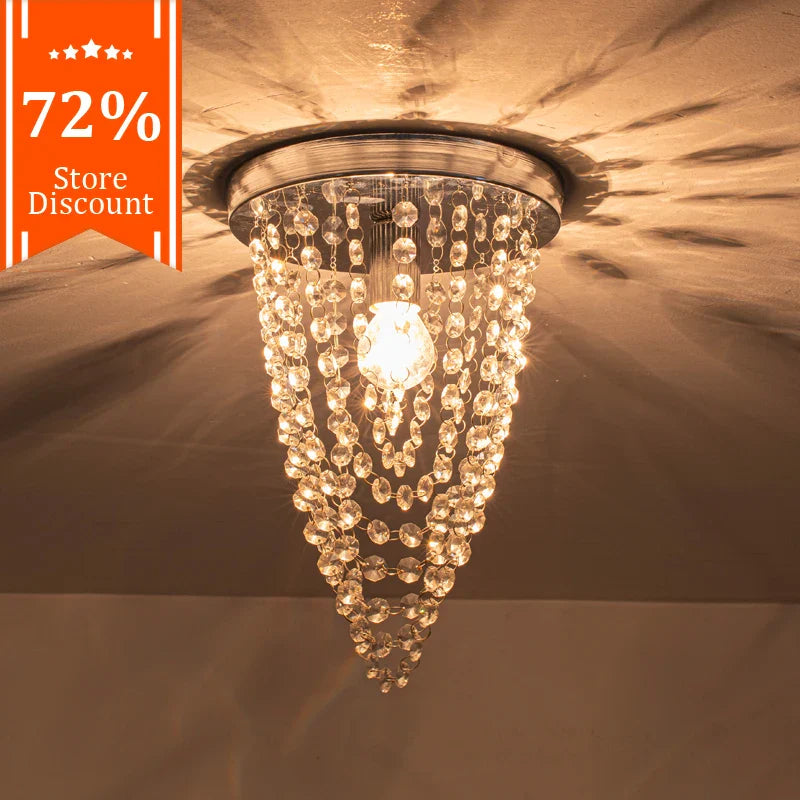 Afralia™ Crystal Sun Flower Ceiling Chandelier - Golden/Silver for Foyer, Bedroom, Aisle Decor