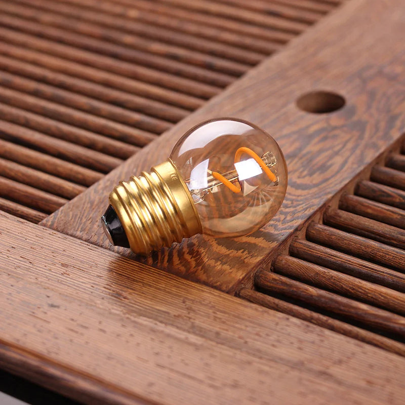 Afralia™ Retro Spiral Globe LED Bulbs 1W G40 E27 Amber Glass 2200K Decorative Lighting