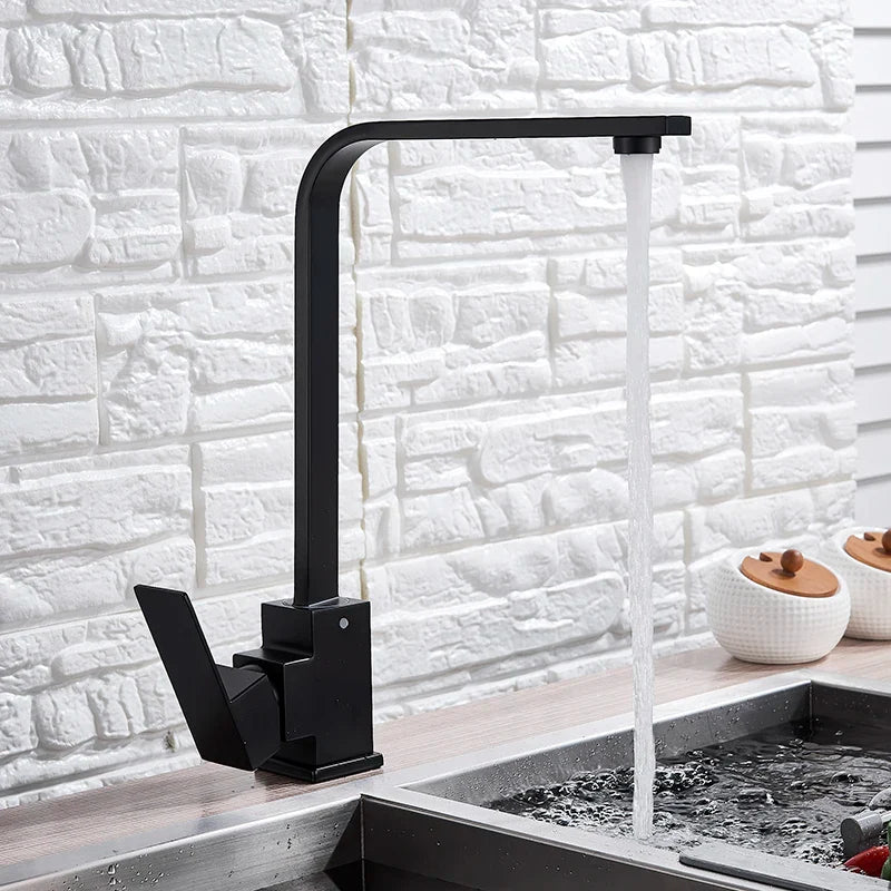 Afralia™ Stainless Steel Matte Kitchen Faucet - High Arch 360° Swivel Mixer Tap