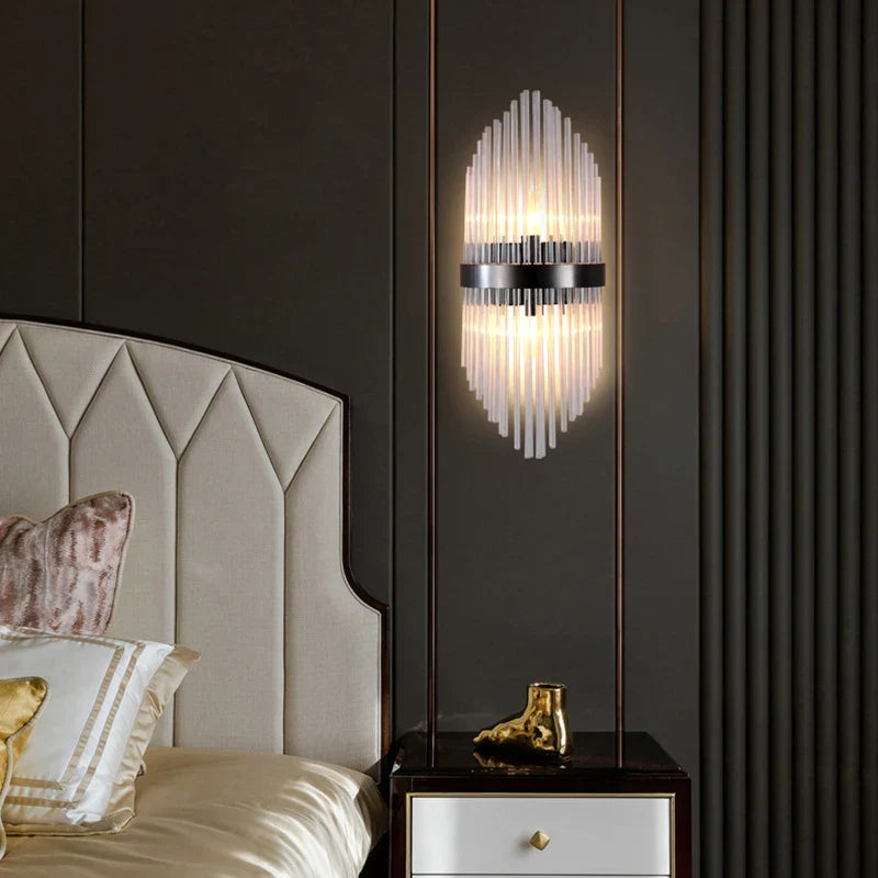 Afralia™ Glass Rod Crystal Wall Lamp: Modern Nordic Light Luxury for Bedroom, Living Room