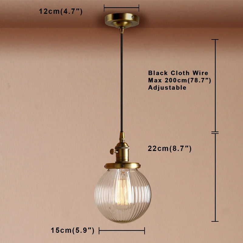 Afralia™ Clear Glass Globe Pendant Lights E27 Hanglamp for Living Room Loft