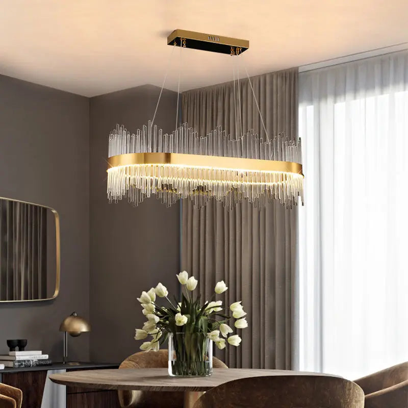 Afralia™ Crystal Chandelier Pendant Light Modern Luxury Dining Room Bedroom Lamp