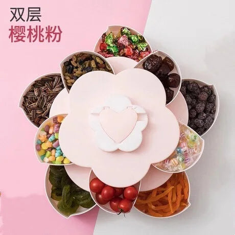 Afralia™ Rotating Petal Candy Box Snack Tray Nut Storage Organizer