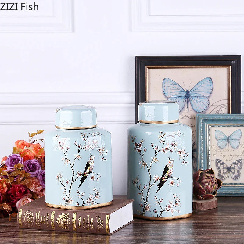 Afralia™ Country Ceramic Vase: Floral Home Decor Jar for Living Room & Dining Table