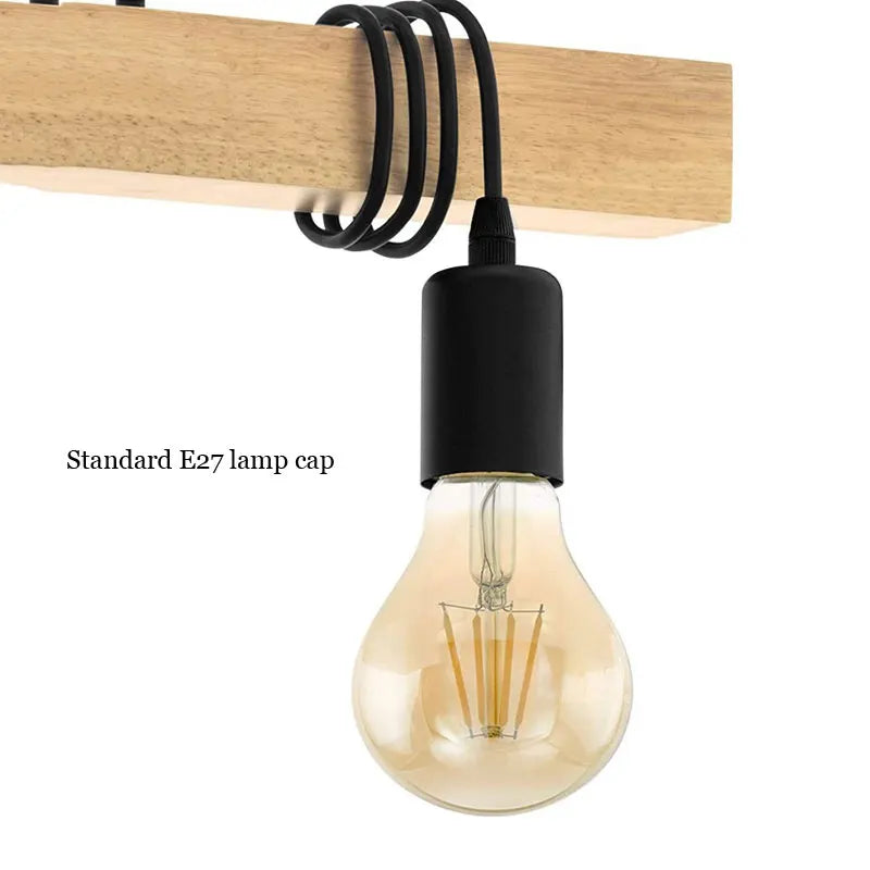 Afralia™ Nordic Wood Chandelier Light Fixture. Adjustable DIY Headlight for Dining Room, Bar, Minimalist Design.