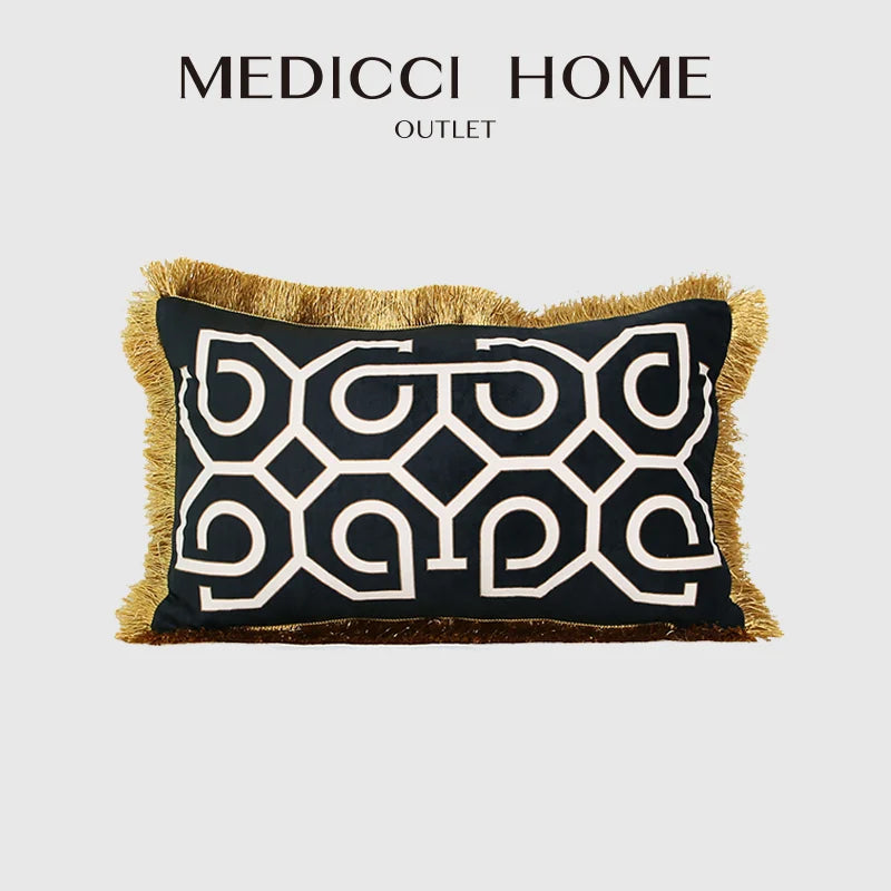 Afralia™ Luxury Geometry Cushion with Tassels