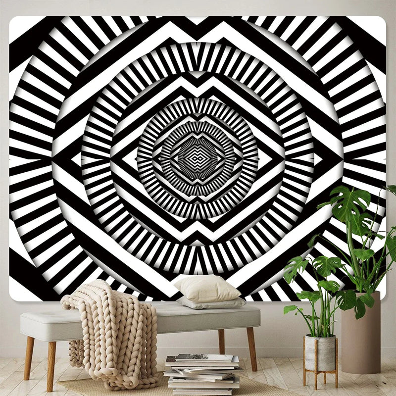 Afralia™ Psychedelic Eye Illusion Tapestry: Bohemian Home Decor & Yoga Mat