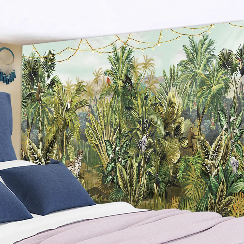 Afralia™ Rainforest Animal Tapestry Wall Hanging - Boho Hippie Home Decor