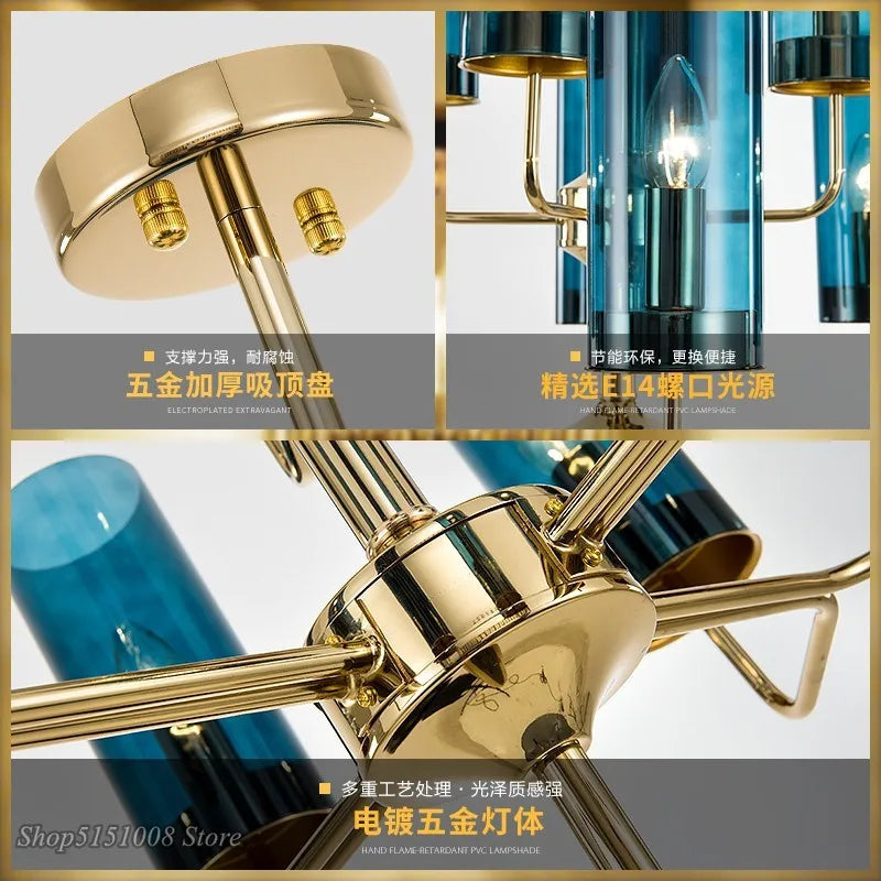Afralia™ Glass Chandelier: Luxury Nordic LED Hanging Lamp for Living Room, Dining Room, Bedroom