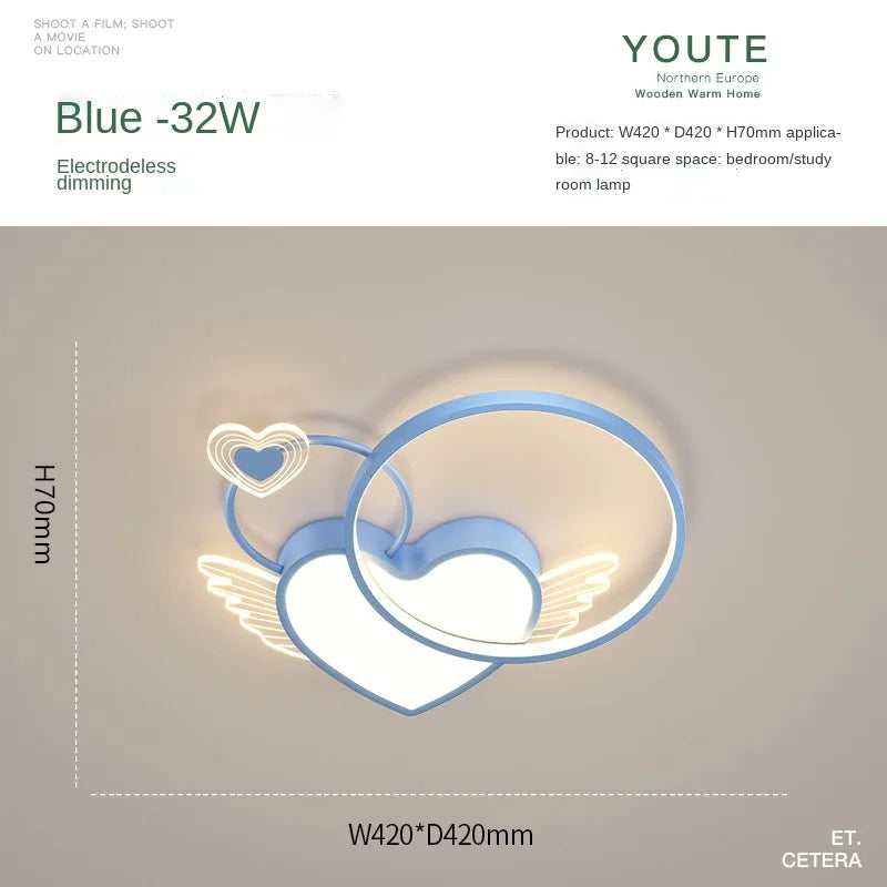 Afralia™ Heart Shape LED Ceiling Light for Girls Room, Bedroom, or Children's Room