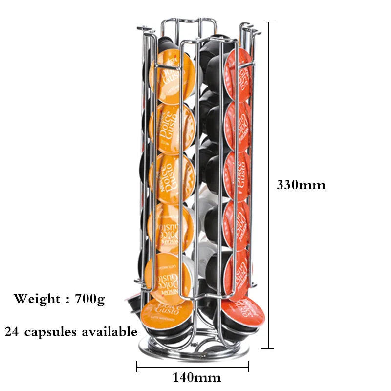 Afralia™ Dolce Gusto Coffee Pod Holder and Tamper Stand for 24 Capsules