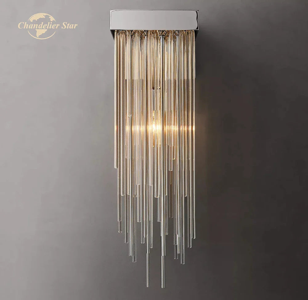 Afralia™ Glass Rod LED Wall Lamps - Modern Cascada Sconce for Home Decor
