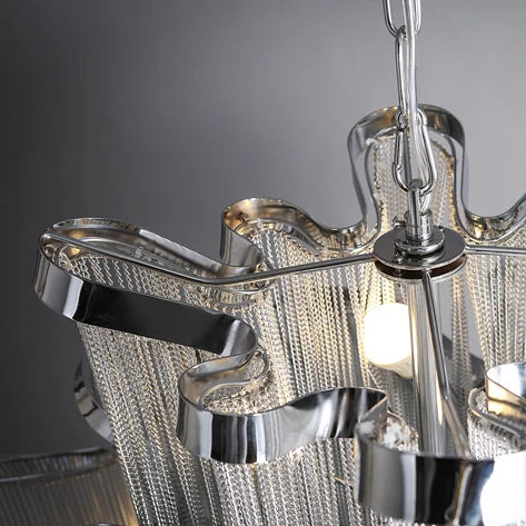 Afralia™ Retro Vintage LED Aluminum Chandelier Lighting in Gold Chrome Silver