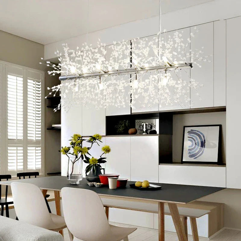 Afralia™ Dandelion Chandelier: Nordic Minimalist Wrought Iron LED Indoor Light for Living Room