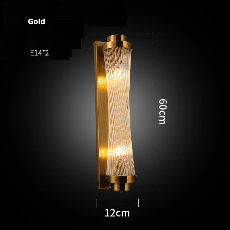 Afralia™ Chrome Gold Crystal LED Wall Sconce - Designer Wall Light for Bedroom & Corridor